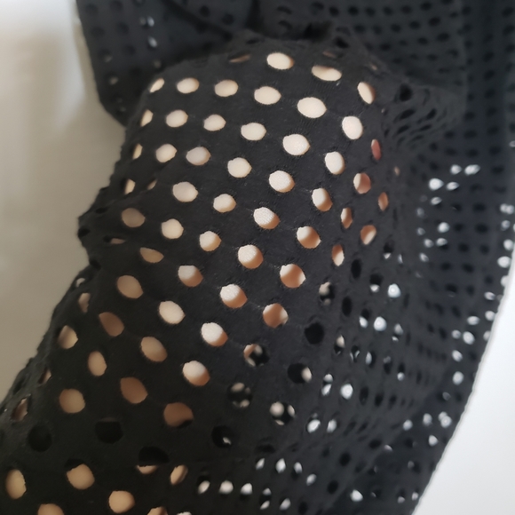 Trouve Black Perforated Top and Skirt, XS - Picture 5 of 5